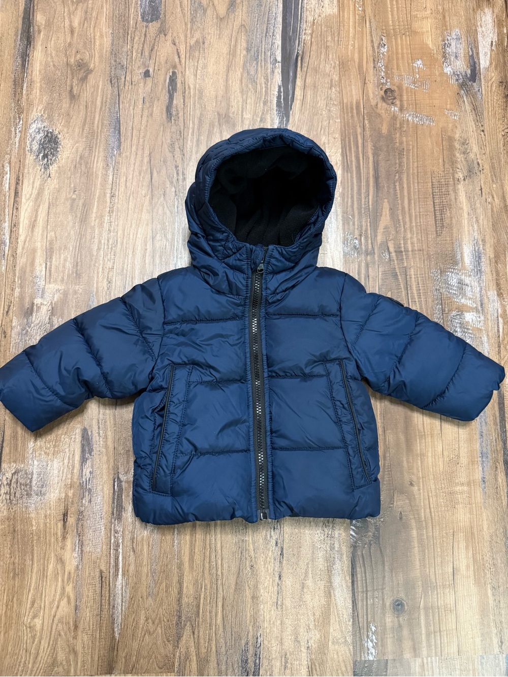 Michael Kors Navy Hooded Puffer Jacket for Kids